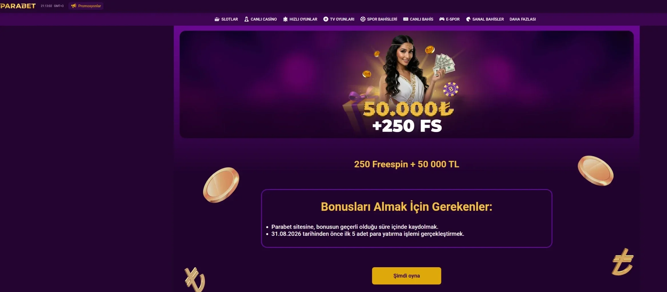 Parabet ekran görüntüsü